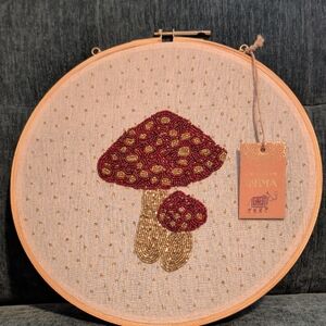 Mushroom Embroidered Wall Decor